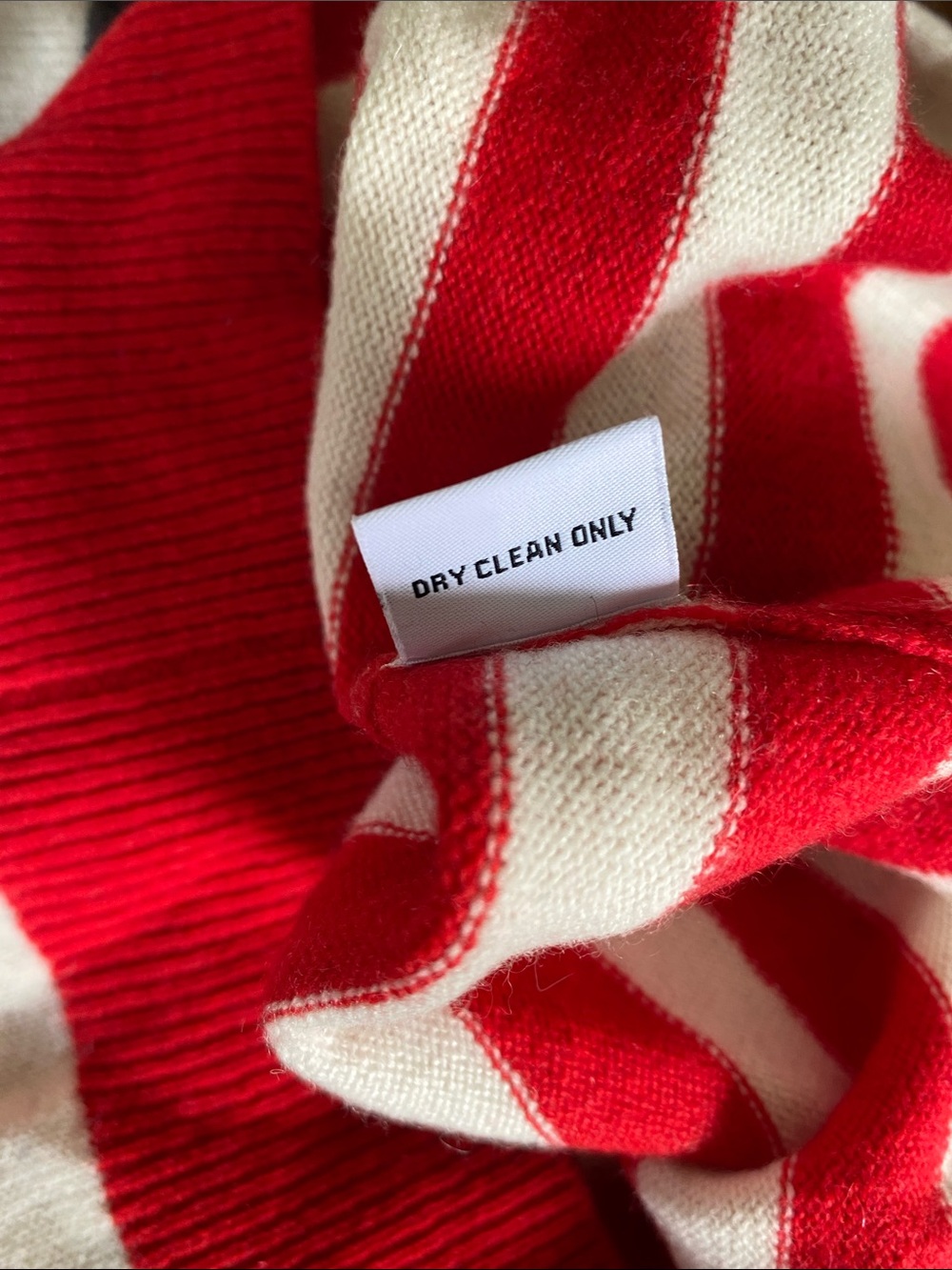 The Cashmere Project 100% Cashmere Striped Crewneck Sweater Red Grey S - Picture 8 of 10